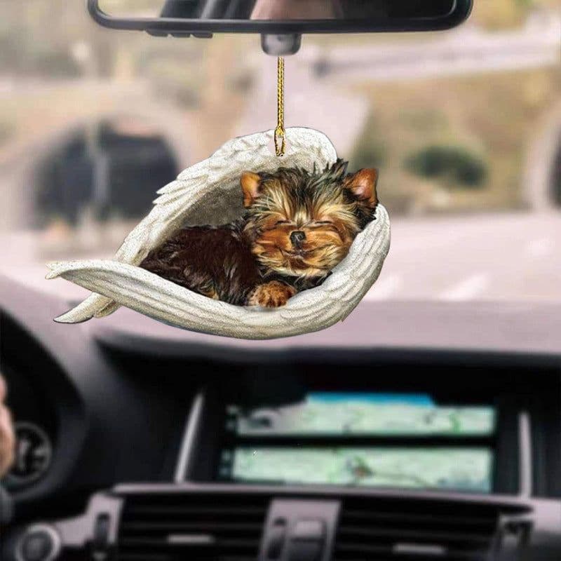 image-Car Pendant Sleeping Dog Angel Home Decor Acrylic Showcase Hanging Ornaments For Doors