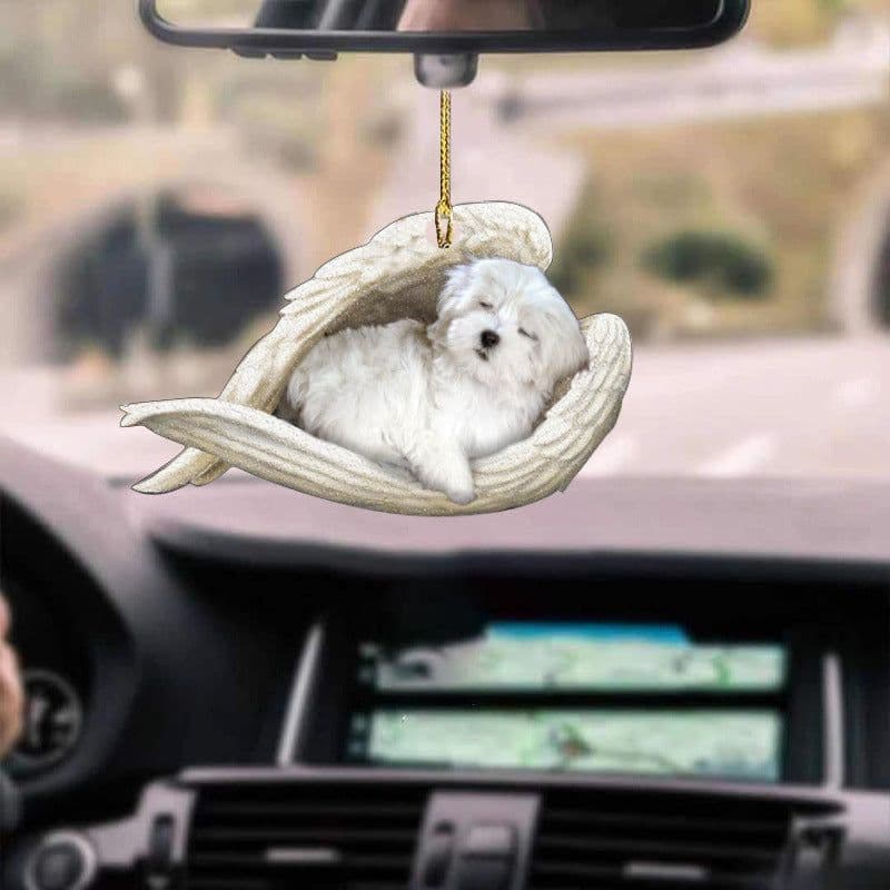 image-Car Pendant Sleeping Dog Angel Home Decor Acrylic Showcase Hanging Ornaments For Doors