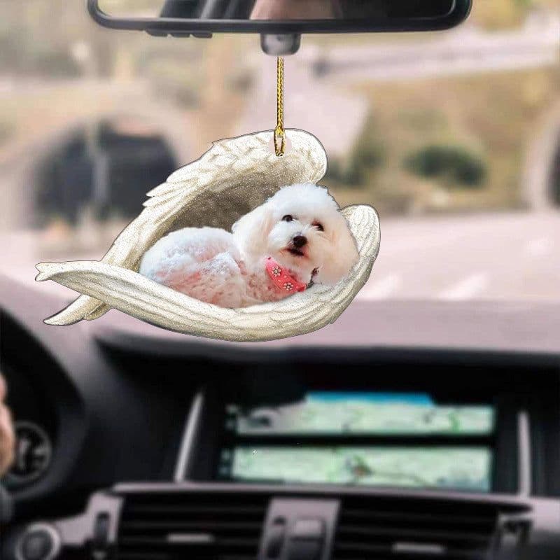 image-Car Pendant Sleeping Dog Angel Home Decor Acrylic Showcase Hanging Ornaments For Doors