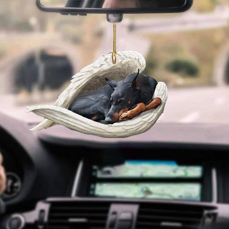 image-Car Pendant Sleeping Dog Angel Home Decor Acrylic Showcase Hanging Ornaments For Doors