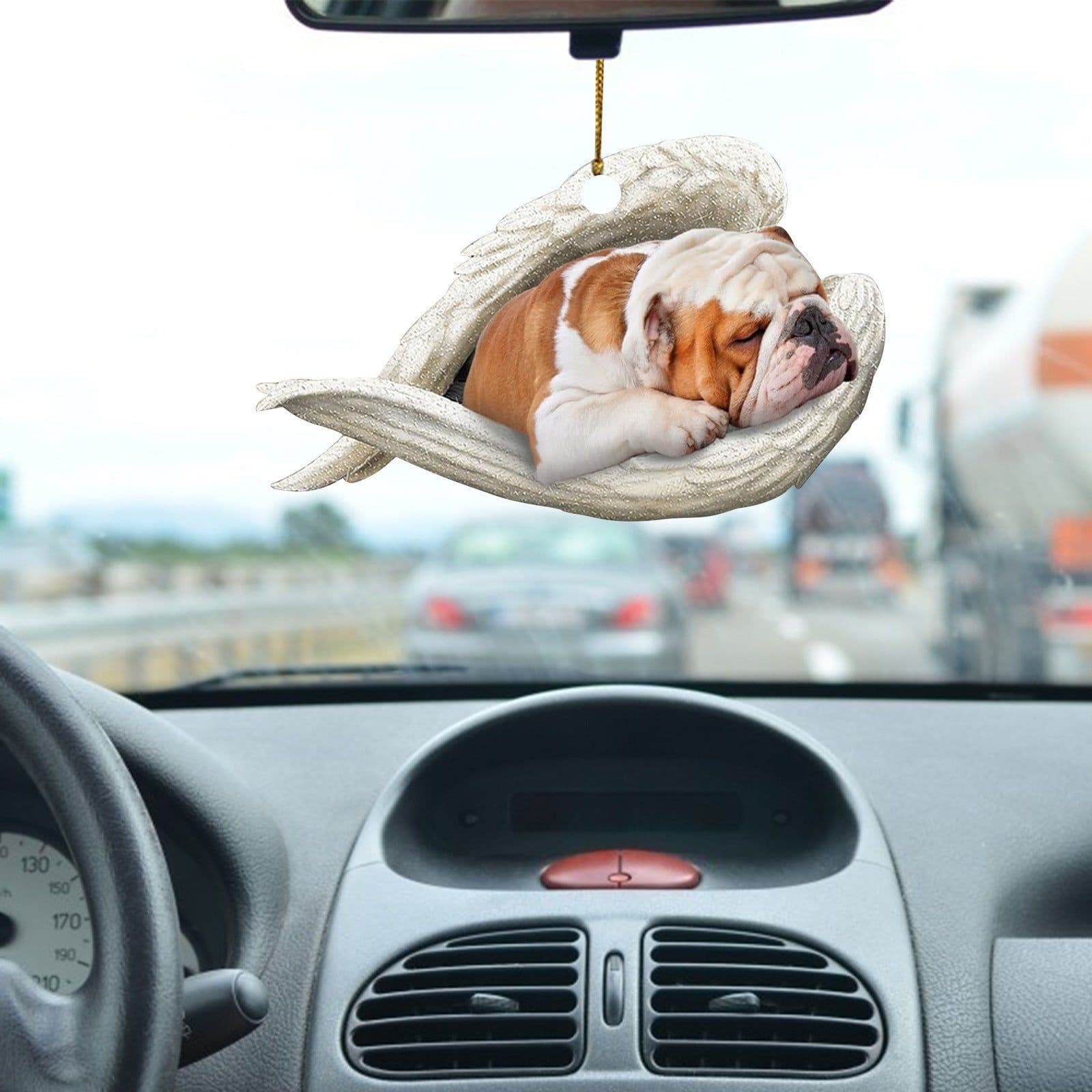 image-Car Pendant Sleeping Dog Angel Home Decor Acrylic Showcase Hanging Ornaments For Doors
