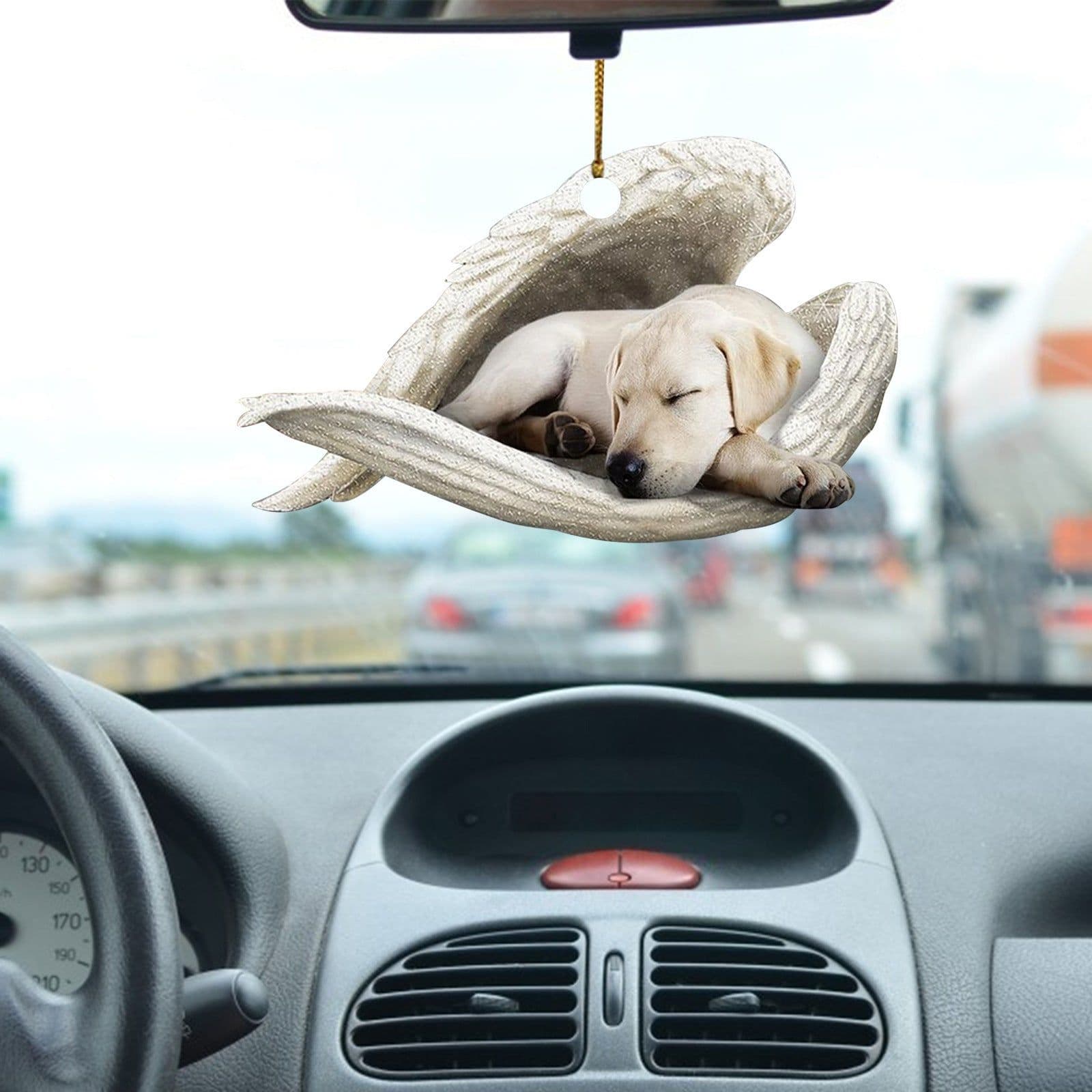 image-Car Pendant Sleeping Dog Angel Home Decor Acrylic Showcase Hanging Ornaments For Doors