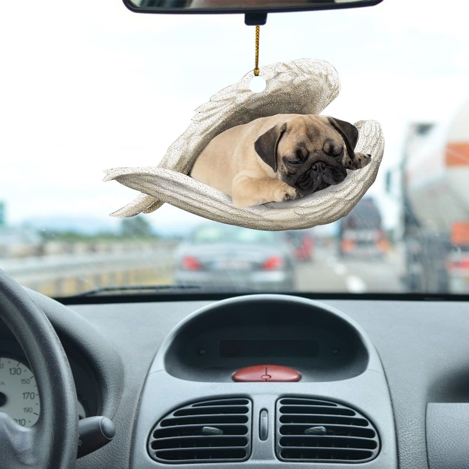 image-Car Pendant Sleeping Dog Angel Home Decor Acrylic Showcase Hanging Ornaments For Doors
