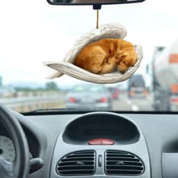 image-Car Pendant Sleeping Dog Angel Home Decor Acrylic Showcase Hanging Ornaments For Doors