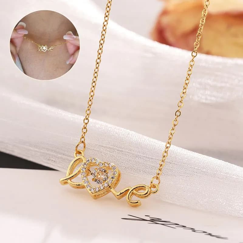 image-Valentines Day Gift New Titanium Steel Necklace Fashion New Love Smart Necklace Female Clavicle Chain Fashion Jewelry Woman
