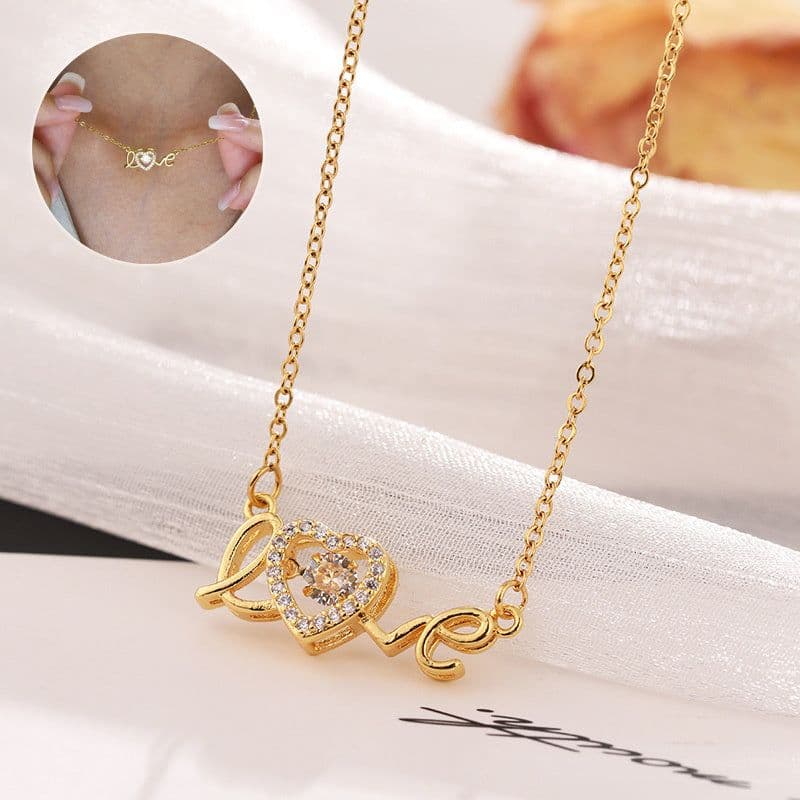 image-Valentines Day Gift New Titanium Steel Necklace Fashion New Love Smart Necklace Female Clavicle Chain Fashion Jewelry Woman
