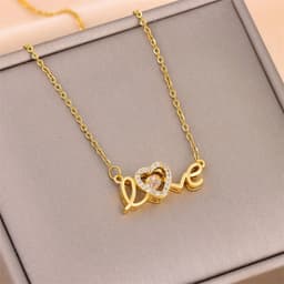 image-Valentines Day Gift New Titanium Steel Necklace Fashion New Love Smart Necklace Female Clavicle Chain Fashion Jewelry Woman