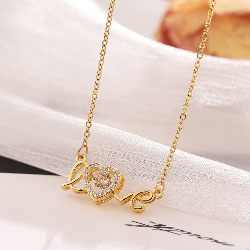 image-Valentines Day Gift New Titanium Steel Necklace Fashion New Love Smart Necklace Female Clavicle Chain Fashion Jewelry Woman