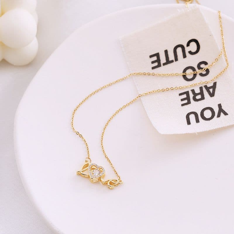 image-Valentines Day Gift New Titanium Steel Necklace Fashion New Love Smart Necklace Female Clavicle Chain Fashion Jewelry Woman