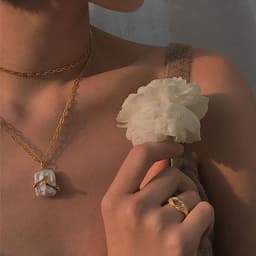 image-Unique Square Baroque Pearl Couple Pendant Necklace Valentines Day Lover Gift Party Jewelry