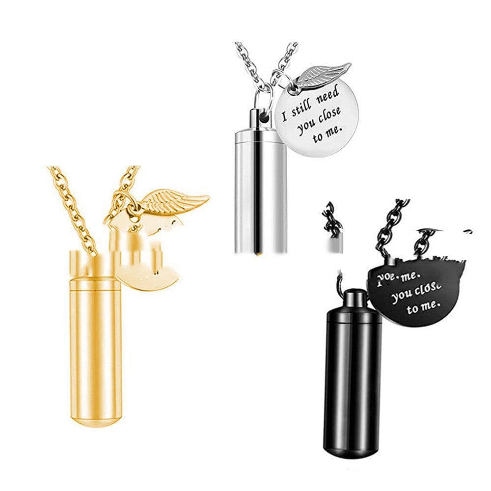 image-Stainless Steel Small Cylinder Perfume Bottle