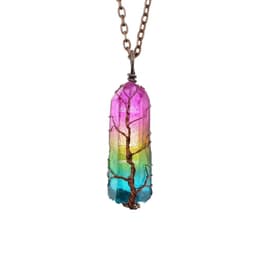 image-Hot Selling Stone Crystal Pillar Tree Of Life Pendant In Europe And America
