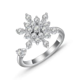 image-Spinner Ring For Women Flower Bee Elegant Adjustable Stress Release Accessory Female Gothic Jewelry Trendy