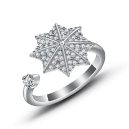 image-Spinner Ring For Women Flower Bee Elegant Adjustable Stress Release Accessory Female Gothic Jewelry Trendy
