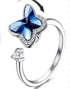 image-Spinner Ring For Women Flower Bee Elegant Adjustable Stress Release Accessory Female Gothic Jewelry Trendy