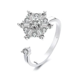 image-Spinner Ring For Women Flower Bee Elegant Adjustable Stress Release Accessory Female Gothic Jewelry Trendy