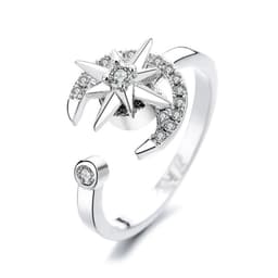 image-Spinner Ring For Women Flower Bee Elegant Adjustable Stress Release Accessory Female Gothic Jewelry Trendy