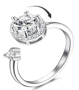 image-Spinner Ring For Women Flower Bee Elegant Adjustable Stress Release Accessory Female Gothic Jewelry Trendy
