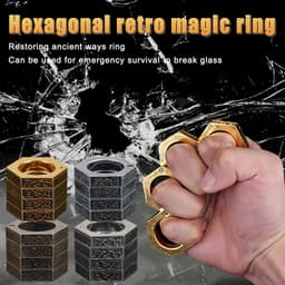 image-Hard Self Defense Ring Emergency Window Breaker Round Hex Ring Finger Buckle Ring Outdoor Climbing Finger Buckle Ring
