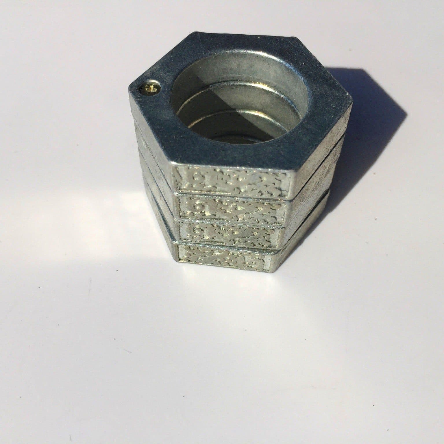 image-Hard Self Defense Ring Emergency Window Breaker Round Hex Ring Finger Buckle Ring Outdoor Climbing Finger Buckle Ring