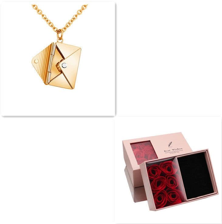 image-Fashion Jewelry Envelop Necklace Women Lover Letter Pendant Best Gifts For Girlfriend