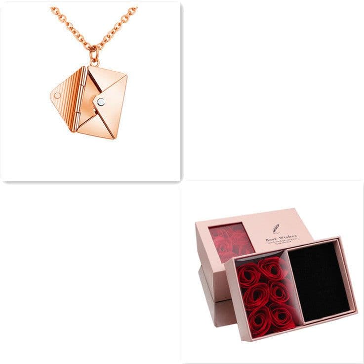 image-Fashion Jewelry Envelop Necklace Women Lover Letter Pendant Best Gifts For Girlfriend