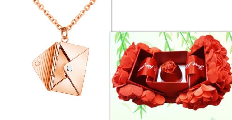 image-Fashion Jewelry Envelop Necklace Women Lover Letter Pendant Best Gifts For Girlfriend