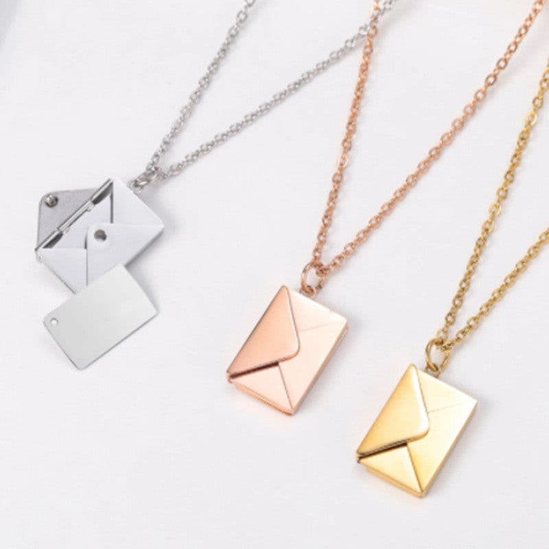 image-Fashion Jewelry Envelop Necklace Women Lover Letter Pendant Best Gifts For Girlfriend