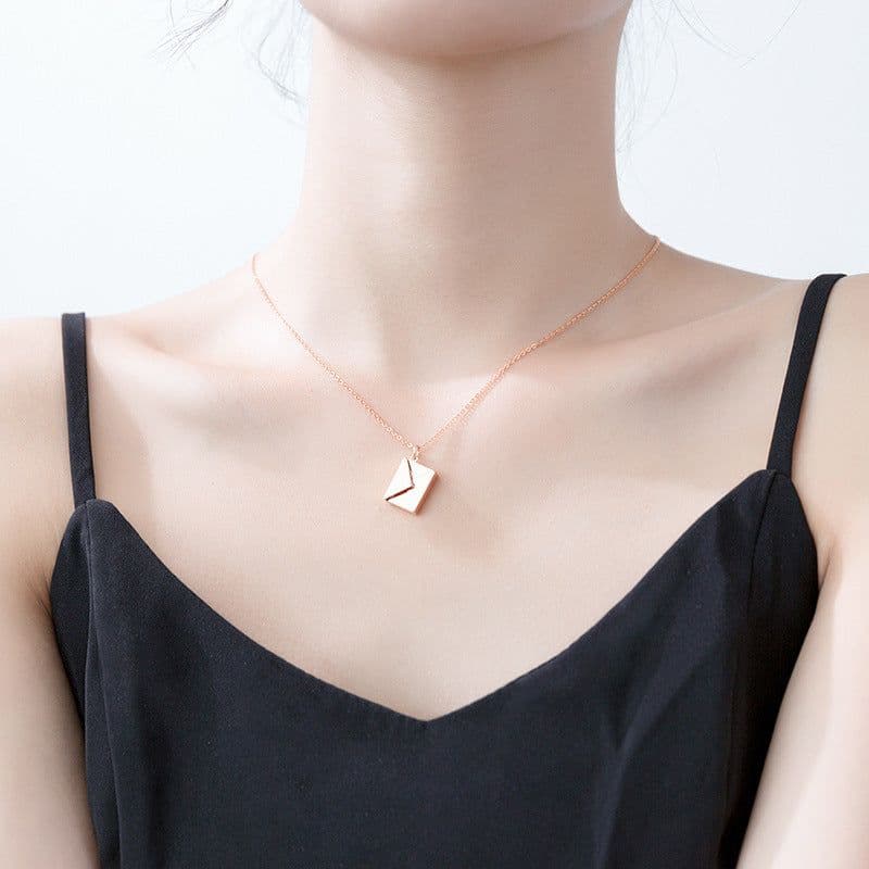 image-Fashion Jewelry Envelop Necklace Women Lover Letter Pendant Best Gifts For Girlfriend