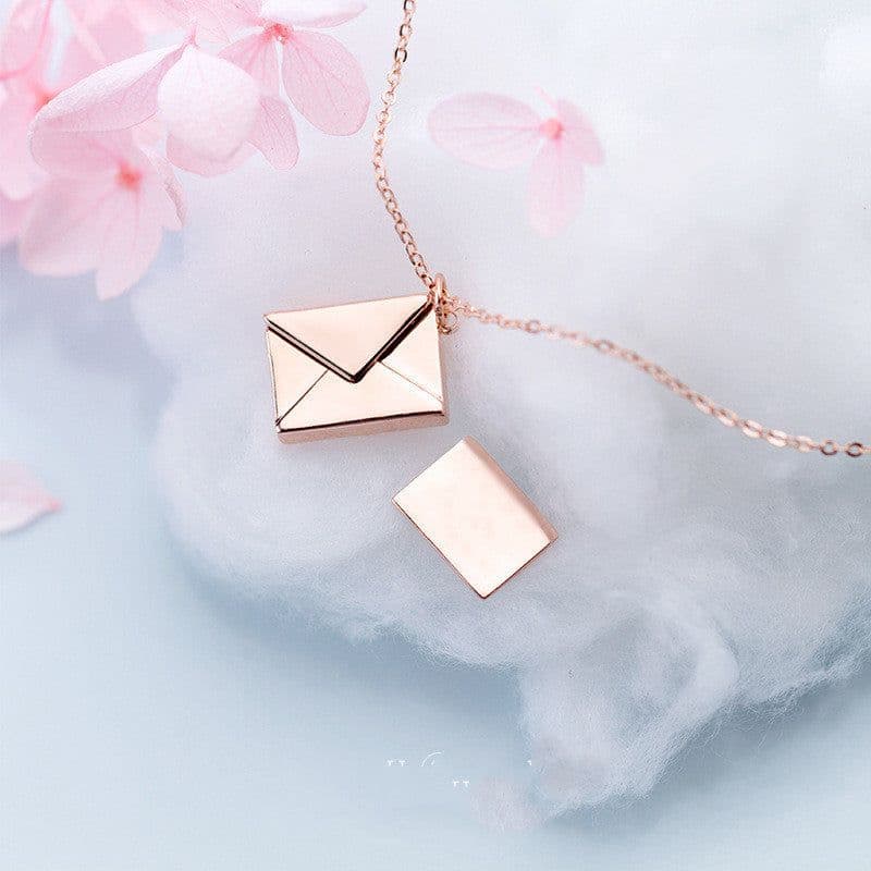 image-Fashion Jewelry Envelop Necklace Women Lover Letter Pendant Best Gifts For Girlfriend