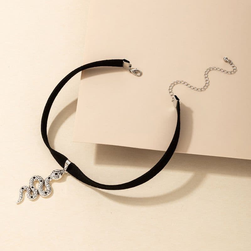 image-Snake Cobra Chokers Witchy Gothic Grunge Collar Velvet Necklace Dark Jewelry For Gift