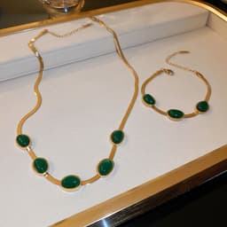 image-Fashion Jewelry Green Stone Crytal Snake Chain Multilayer Necklace For Women Pendant Boho Fashion Jewelry Gift