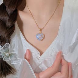 image-Fashion Moonstone Necklace For Cartoon Princess Love Girl Necklace Novelty Jewelry
