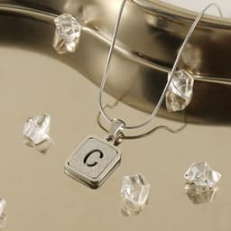 image-Alphabet Necklace 26 Letters Hollow Out Square 18K Necklace Fashion Jewelry
