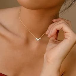image-Fashion Jewelry Minimalist Shining Flower Petal Necklace For Women Girls Lotus Flower Pendant Necklace Female Party Anniversary Jewelry Gift