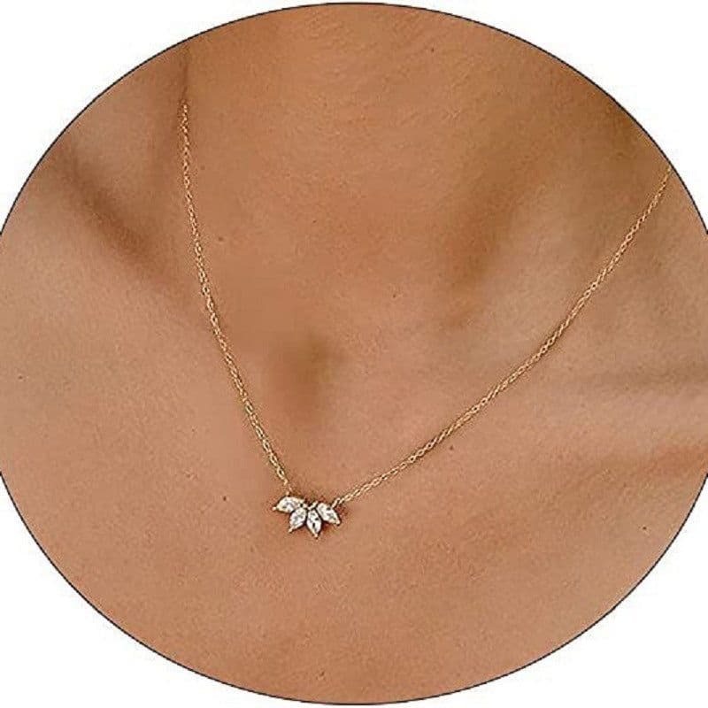 image-Fashion Jewelry Minimalist Shining Flower Petal Necklace For Women Girls Lotus Flower Pendant Necklace Female Party Anniversary Jewelry Gift
