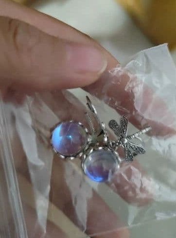 image-Fashion Jewelry Women's Earrings Hanging Vintage Dragonfly Pendant Earring Boho Chakra Blue Moonstone Drop Earrings For Women Wedding Charm Ethnic Jewellery