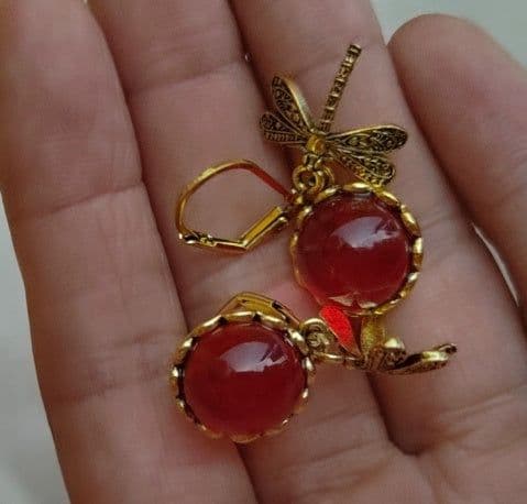 image-Fashion Jewelry Women's Earrings Hanging Vintage Dragonfly Pendant Earring Boho Chakra Blue Moonstone Drop Earrings For Women Wedding Charm Ethnic Jewellery