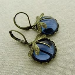 image-Fashion Jewelry Women's Earrings Hanging Vintage Dragonfly Pendant Earring Boho Chakra Blue Moonstone Drop Earrings For Women Wedding Charm Ethnic Jewellery