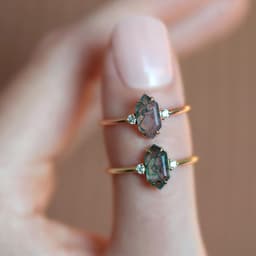 image-Women's Fashion Water Plants Agate Ring