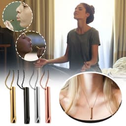 image-Breathing Necklace Adjustable Breathing Relieve Pressure Ornament Stainless Steel Decompression Jewelry
