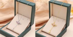 image-Moving Cupid Heart Angel Wings Tassel Necklace With Crystal Clavicle Chain Women Jewelry Gift Valentine's Day