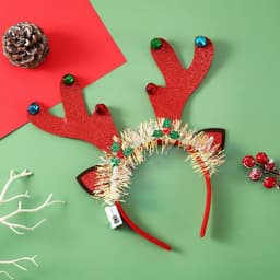 image-IPC Christmas Hair Band Glowing Headband Xmas Tree Snowflake Hair Band Deer Horn Light Flashing Headwear Merry Christmas Gift