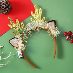 image-IPC Christmas Hair Band Glowing Headband Xmas Tree Snowflake Hair Band Deer Horn Light Flashing Headwear Merry Christmas Gift