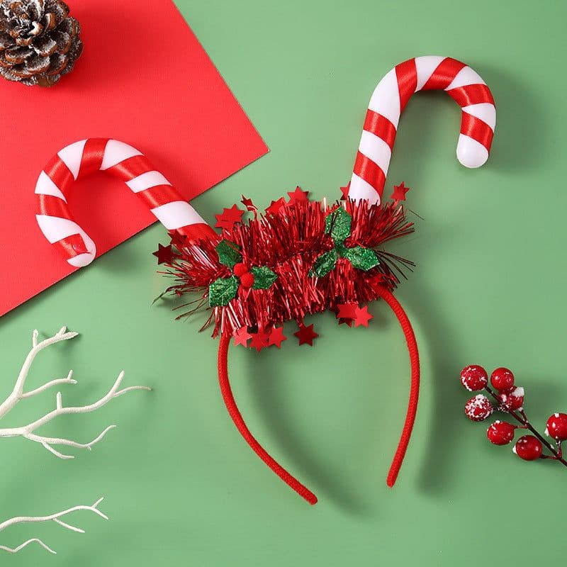 image-IPC Christmas Hair Band Glowing Headband Xmas Tree Snowflake Hair Band Deer Horn Light Flashing Headwear Merry Christmas Gift