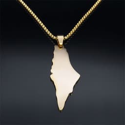 image-Palestine Israel Map Pendant Necklaces For Men Women Stainless Steel Gold Color Palestinians Ethnic Map Jewelry Gifts