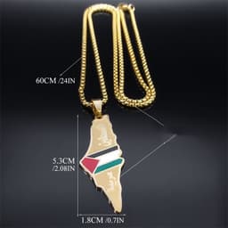 image-Palestine Israel Map Pendant Necklaces For Men Women Stainless Steel Gold Color Palestinians Ethnic Map Jewelry Gifts