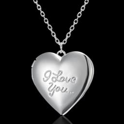 image-Carved Design Love Necklace Personalized Heart-shaped Photo Frame Pendant Necklace For Women Family Jewelry For Valentine's Day