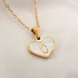 image-26 Letter Heart-shaped Necklace White Shell Love Clavicle Chain Fashion Personalized Necklace For Women Jewelry Valentine's Day