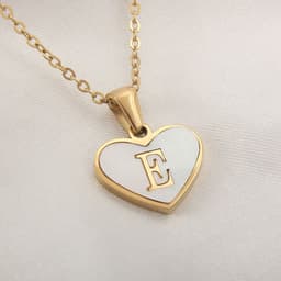 image-26 Letter Heart-shaped Necklace White Shell Love Clavicle Chain Fashion Personalized Necklace For Women Jewelry Valentine's Day